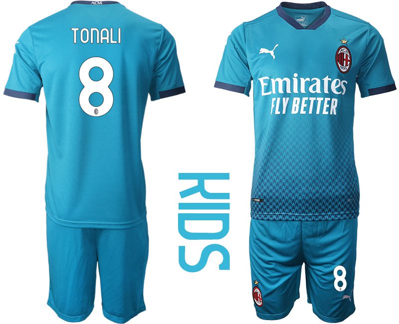 Youth 2020-2021 club AC milan away #8 blue Soccer Jerseys->ac milan jersey->Soccer Club Jersey